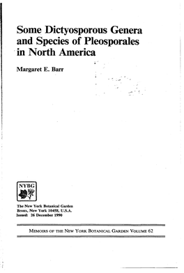 Some Dictyosporous Genera and Species of Pleosporales in North America