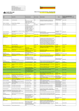 Traffic & Transport Capital Schemes