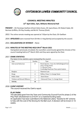 Coychurch Lower Community Council