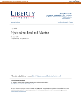 Myths About Israel and Palestine Thomas D