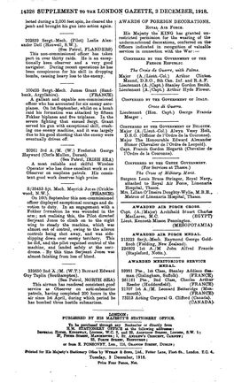 14328 Supplement to the London Gazette, 3 December, 1918