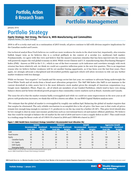 Portfolio Strategy Equity Strategy: Not Strong, the Force Is, with Manufacturing and Commodities Stéphane Rochon, CFA, Equity Strategist