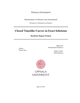 Closed Timelike Curves in Exact Solutions