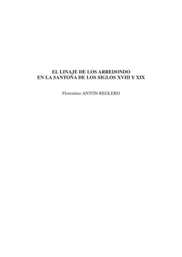 El Linaje De Los Arredondo En La Santoña De Los Siglos Xviii Y Xix