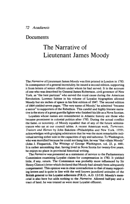 The Narrative of Lieutenant James Moody