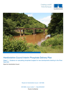 Interim Phosphate Delivery Plan Stage 1 Report