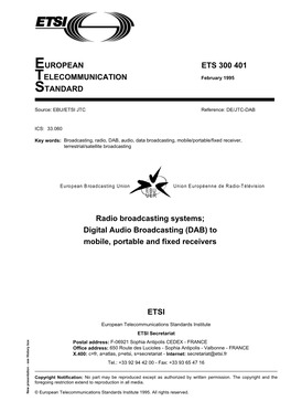 ETS 300 401 TELECOMMUNICATION February 1995 STANDARD