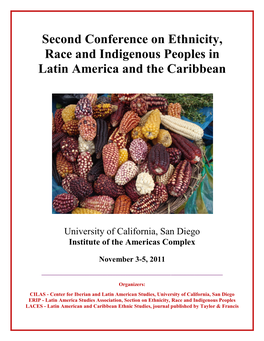 Second Conference on Ethnicity, Race and Indigenous Peoples in Latin America and the Caribbean