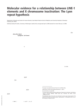 Molecular Evidence for a Relationship Between LINE-1 Elements and X Chromosome Inactivation: the Lyon Repeat Hypothesis