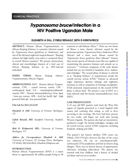 Trypanosoma Brucei Infection in a HIV Positive Ugandan Male