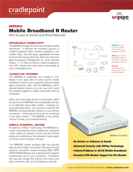 Mobile Broadband N Router Wifi Access to 3G/4G and Wired Networks