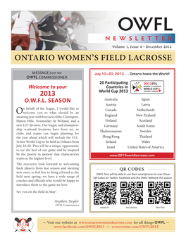 Ontario Women's Field Lacrosse