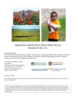 Agritourism and On-Farm Direct Sales Survey: Results for the U.S