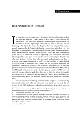 Irish Perspectives on Heimdallr