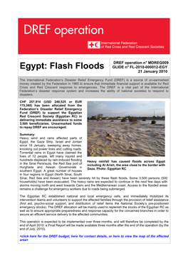 Egypt: Flash Floods GLIDE N° FL-2010-000012-EGY 21 January 2010