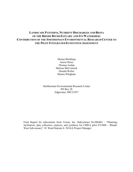 Interannual Variation in Gelatinous Zooplankton and Their Prey in the Rhode River, Maryland…………………