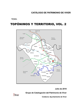 Topónimos Y Territorio, Vol. 2