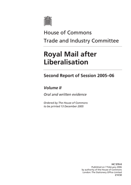 Royal Mail After Liberalisation