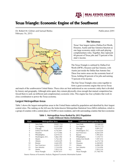 Texas Triangle: Economic Engine of the Southwest