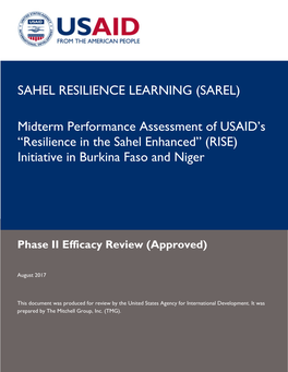 Sahel Resilience Learning (Sarel)