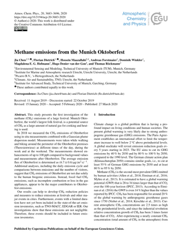 Methane Emissions from the Munich Oktoberfest