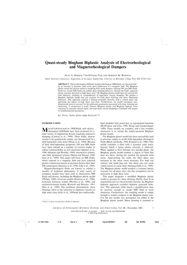 Quasi-Steady Bingham Biplastic Analysis of Electrorheological and Magnetorheological Dampers