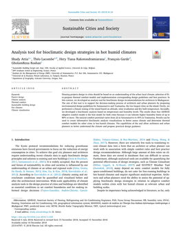 Analysis Tool for Bioclimatic Design Strategies in Hot Humid Climates