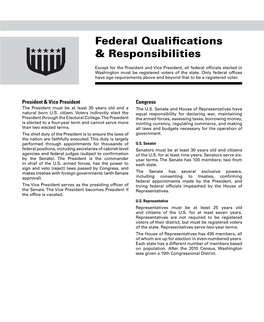 Federal Qualifications & Responsibilities
