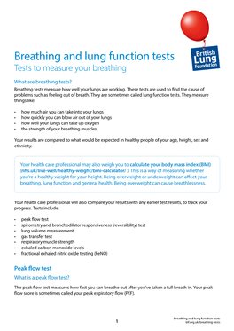 Breathing and Lung Function Tests Tests to Measure Your Breathing