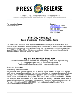 First Day Hikes 2020 Santa Cruz District – California State Parks