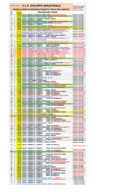 C.L.P. Sviluppo Industriale Partenze Da Piazzale Capol.P.Zza D'armi Fermata Clinica Orario Corse in Partenza/Transito Capua Per Caserta Fiorita Di Transito
