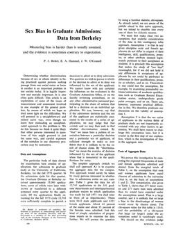 Sex Bias in Graduate Admissions: Data from Berkeley