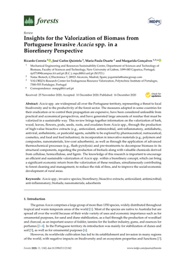 Insights for the Valorization of Biomass from Portuguese Invasive Acacia Spp