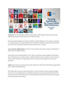 Printable Amazing Audiobooks (#AA2022)