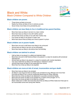 Black and White: Black Children Compared to White Children