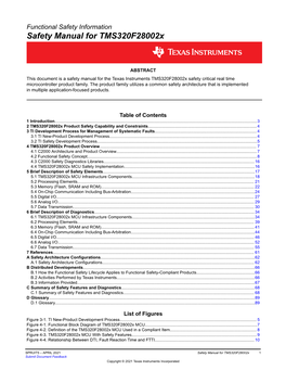 Safety Manual for Tms320f28002x User's Guide