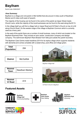 Baylham Parish Code: E04010547