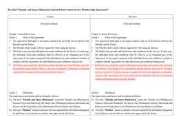 Revision”Tokaido and Sanyo Shinkansen Internet Reservation Service Membership Agreement”