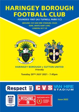 HARINGEY BOROUGH V SUTTON UNITED Friendly