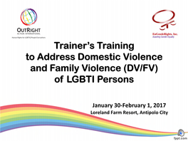 (DV/FV) of LGBTI Persons