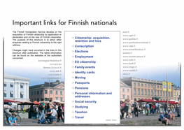 Important Links for Finnish Nationals