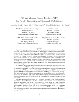 Efficient Message Passing Interface (MPI) for Parallel Computing On