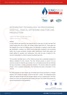 Integrated Technology in Processing High Co2, High