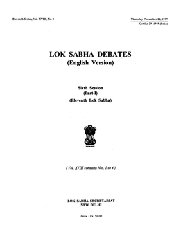 LOK SABHA DEBATES (English Version)