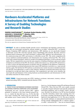Hardware-Accelerated Platforms and Infrastructures for Network Functions: a Survey of Enabling Technologies and Research Studies
