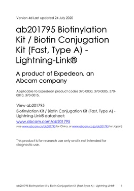 Ab201795 Biotinylation Kit / Biotin Conjugation Kit (Fast, Type A) - Lightning-Link®