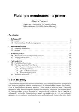 Fluid Lipid Membranes – a Primer