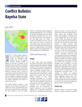 Conflict Bulletin: Bayelsa State