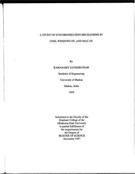 A Study of Synchronization Mechanisms in Unix, Windows Nt,Andmacos