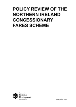 Policy Review of the Northern Ireland Concessionary Fares Scheme